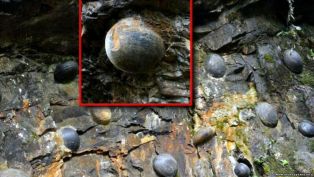 Загадочная китайская гора, извергающая каменные яйца